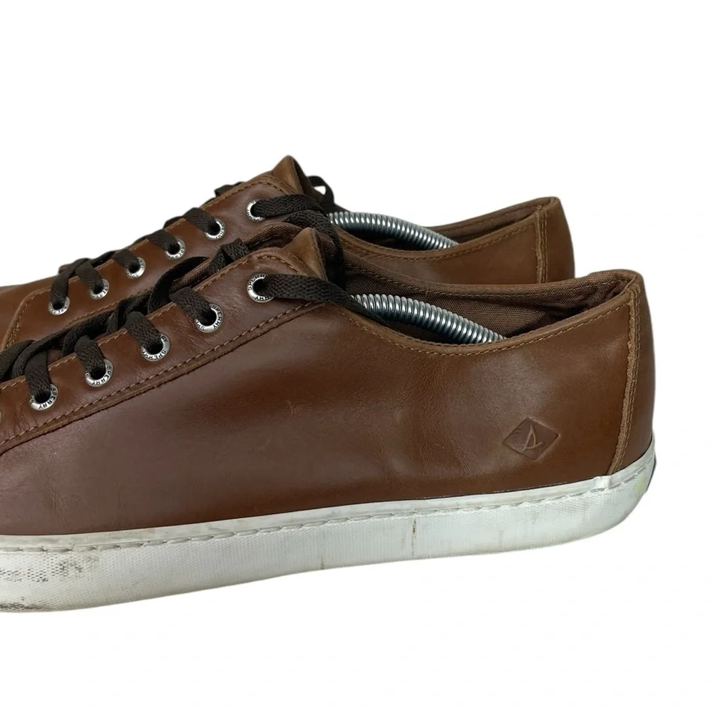 B8 Mens SPERRY Topsider Cognac Brown Leather Boat Shoes 13